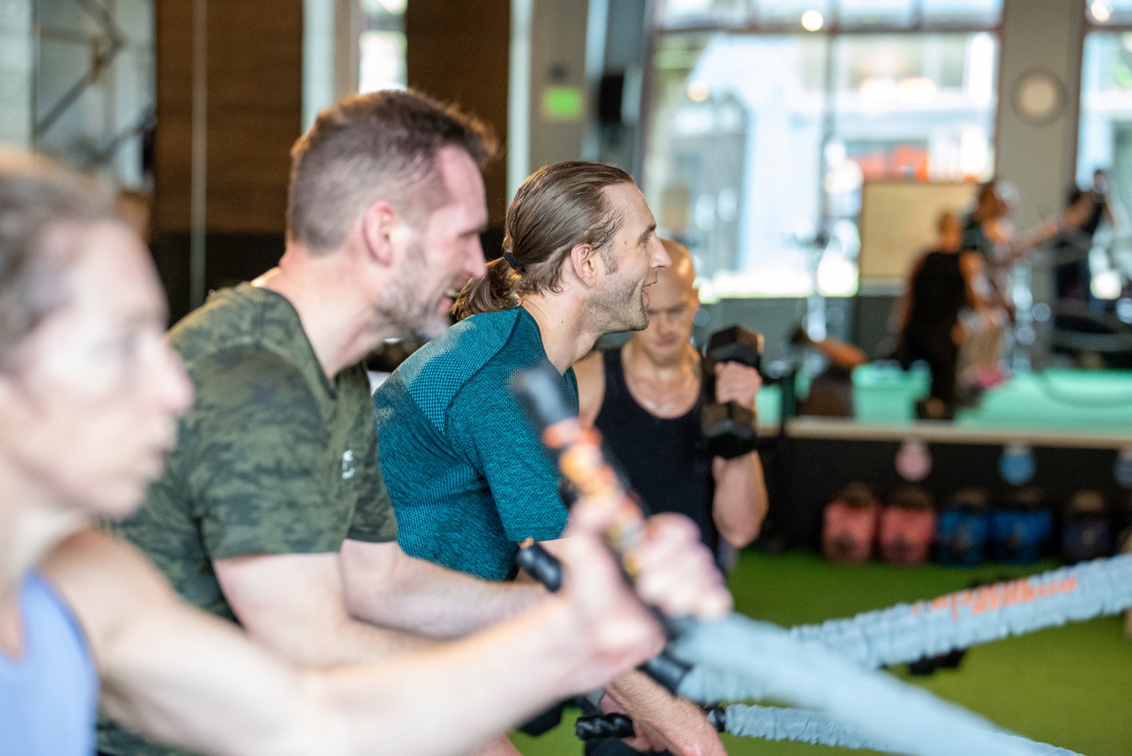 Group fitness class Portland — members training together with coach-designed programming at Fulcrum